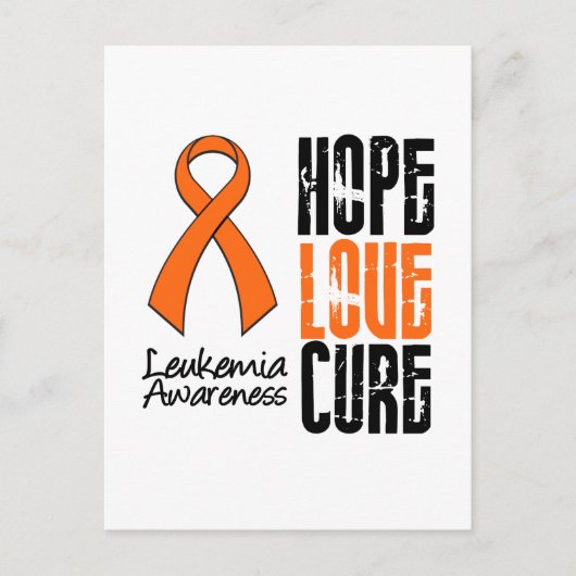 Leukemia Love Cure Ribbon Briefkaart (Voorkant)
