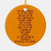 Leukemia Memorial gedicht Keramisch Ornament (Voorkant)