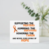 LEUKEMIA ondersteuning van de ontvankelijkheid voo Briefkaart (Staand voorkant)