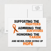 LEUKEMIA ondersteuning van de ontvankelijkheid voo Briefkaart (Voorkant / Achterkant)