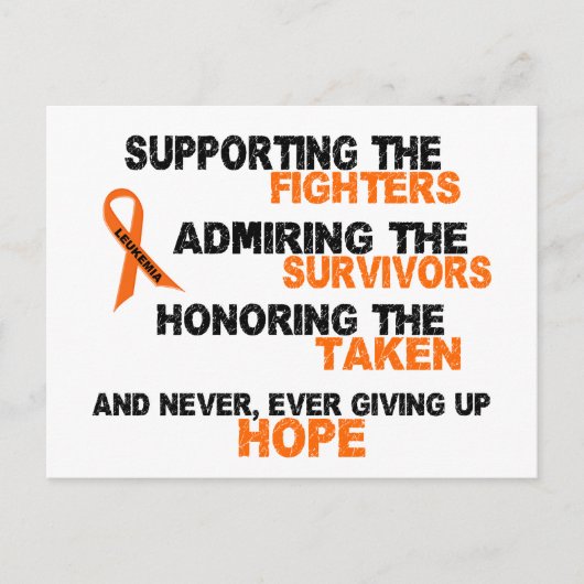 LEUKEMIA ondersteuning van de ontvankelijkheid voo Briefkaart (Voorkant)