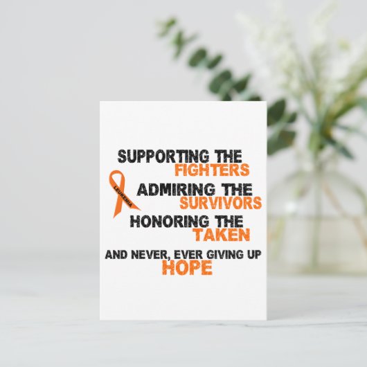 LEUKEMIA ondersteuning van de ontvankelijkheid voo Briefkaart (Staand voorkant)