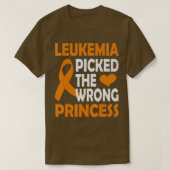 Leukemia Picked The Wrong Princess orange Awarenes T-shirt (Design voorkant)