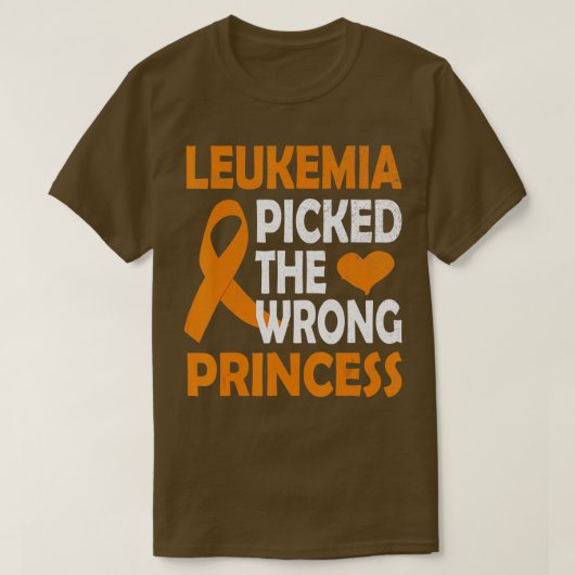 Leukemia Picked The Wrong Princess orange Awarenes T-shirt (Design voorkant)