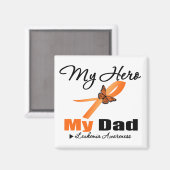 Leukemia Ribbon My HERO My Dad Magneet (Voorkant / Achterkant)