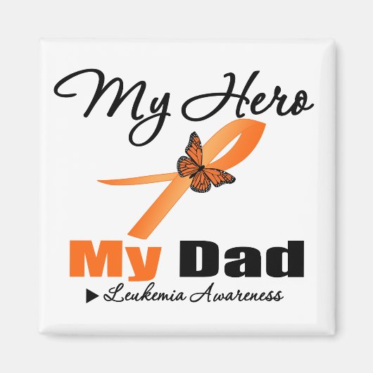 Leukemia Ribbon My HERO My Dad Magneet (Voorkant)