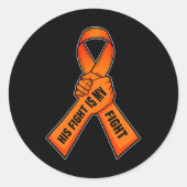 Leukemia Ribbon Orange Awareness I Blood Cancer Ronde Sticker (Voorkant)