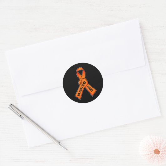 Leukemia Ribbon Orange Awareness I Blood Cancer  Ronde Sticker (Envelop)