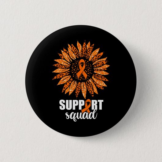 Leukemia Support Squad-Shirt Ronde Button 5,7 Cm (Voorkant)