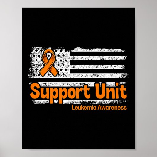 Leukemia Support Unit Flag Blood Cancer Leukemia A Poster (Voorkant)