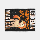 Leukemia Warrior Magical Unicorn Orange Ribbon Hem Fleece Deken (Voorkant (Horizontaal))