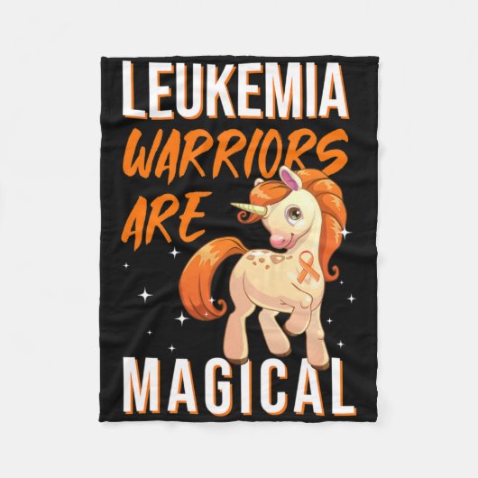 Leukemia Warrior Magical Unicorn Orange Ribbon Hem Fleece Deken (Voorkant)