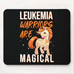 Leukemia Warrior Magical Unicorn Orange Ribbon Hem Muismat