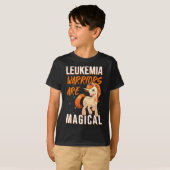 Leukemia Warrior Magical Unicorn Orange Ribbon Hem T-shirt (Voorkant volledig)