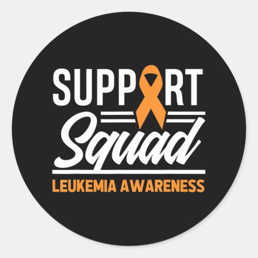 Leukemia Warrior Support Squad Leukemia Cancer Awa Ronde Sticker (Voorkant)
