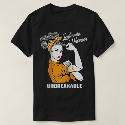 Leukemia Warrior Unbreakable  Awareness Gift  Tee T-shirt (Design voorkant)