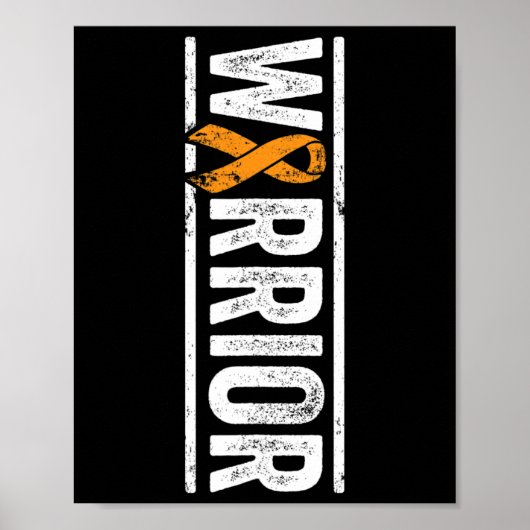 Leukemia Warrior - Verticaal Oranje kankerbewustzi Poster (Voorkant)