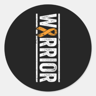 Leukemia Warrior - Verticaal Oranje kankerbewustzi Ronde Sticker