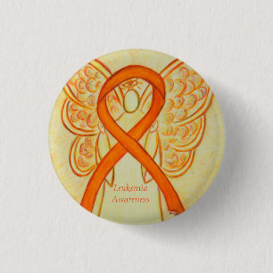 Leukemie Angel Oranje Awareness Ribbon Art Pins Ronde Button 3,2 Cm