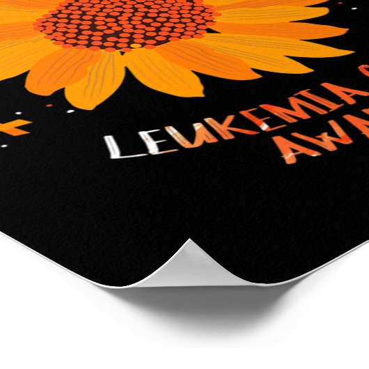 Leukemie Awareness Bloemen Gift Leukemie Poster (Hoek)