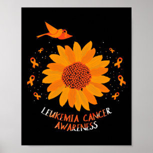 Leukemie Awareness Bloemen Gift Leukemie Poster