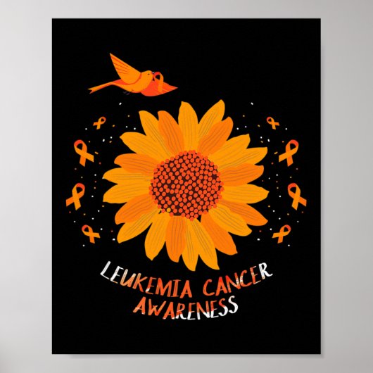 Leukemie Awareness Bloemen Gift Leukemie Poster (Voorkant)
