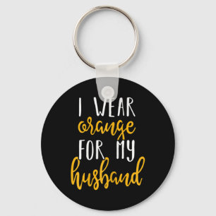 Leukemie Awareness Design Gift voor echtgenoot ond Sleutelhanger