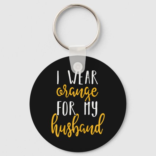 Leukemie Awareness Design Gift voor echtgenoot ond Sleutelhanger (Voorkant)