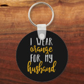Leukemie Awareness Design Gift voor echtgenoot ond Sleutelhanger (Voorkant)
