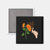 Leukemie awareness flower magneet (Voorkant / Achterkant)