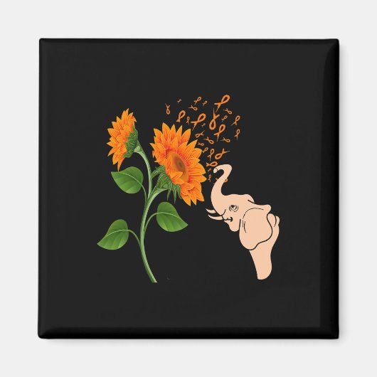 Leukemie awareness flower magneet (Voorkant)