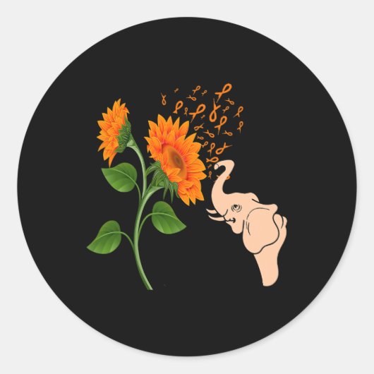 Leukemie awareness flower ronde sticker (Voorkant)