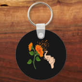 Leukemie awareness flower sleutelhanger (Voorkant)