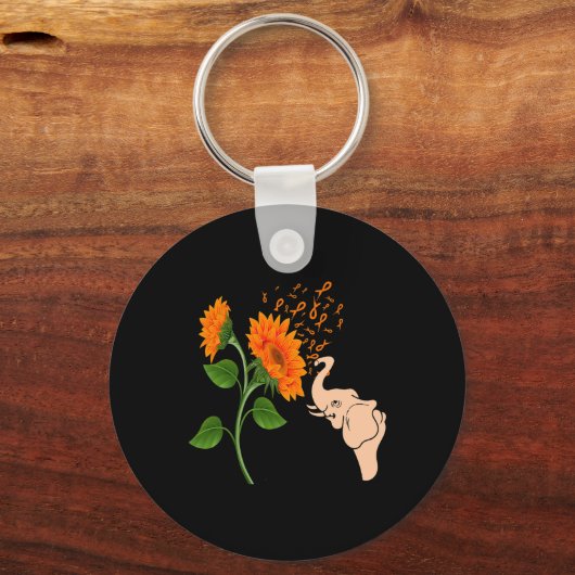 Leukemie awareness flower sleutelhanger (Voorkant)