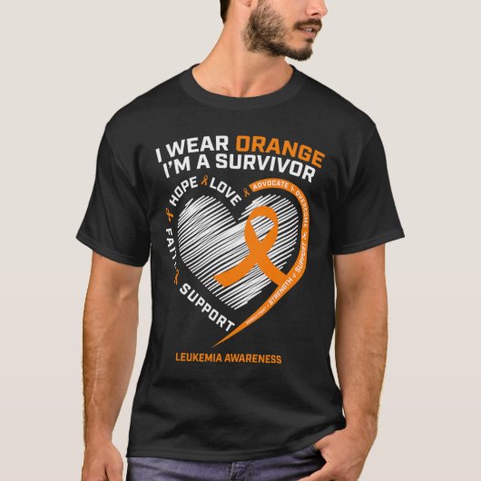 Leukemie Awareness Survivor Gifts Mannen Vrouwen K T-shirt (Voorkant)