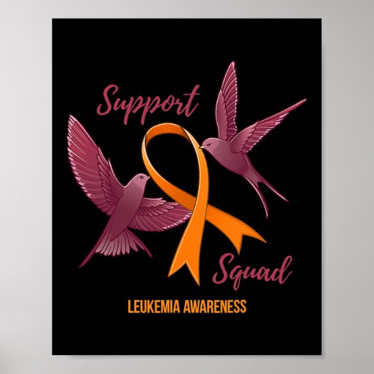 Leukemie Awareness Warrior Survivor Support Squad Poster (Voorkant)