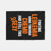 Leukemie bestrijden chemo en grappige kankerquote  fleece deken (Voorkant (Horizontaal))
