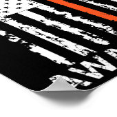 Leukemie Bewustheid Amerikaanse vlag Oranje lint Poster (Hoek)