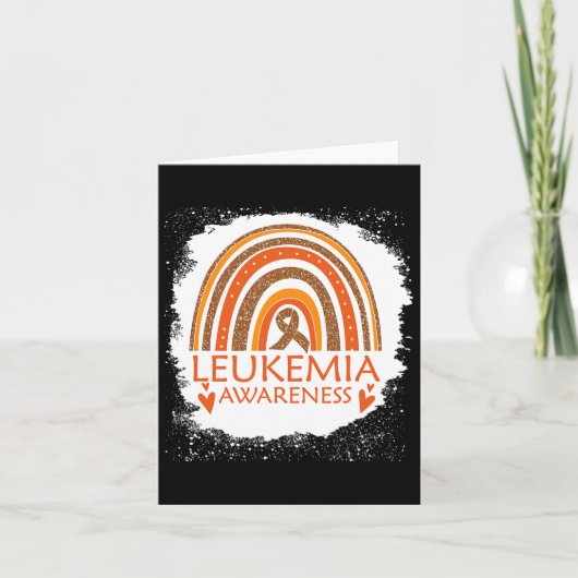 Leukemie Bewustheid Bleken regenboogribbel Oranje  Kaart (Voorkant)