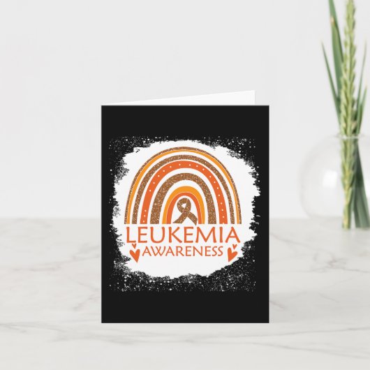 Leukemie Bewustheid Bleken regenboogribbel Oranje  Kaart (Voorkant)
