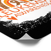 Leukemie Bewustheid Bleken regenboogribbel Oranje  Poster (Hoek)