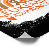 Leukemie Bewustheid Bleken regenboogribbel Oranje  Poster (Hoek)