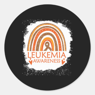 Leukemie Bewustheid Bleken regenboogribbel Oranje Ronde Sticker