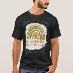 Leukemie Bewustheid Bleken regenboogribbel Oranje T-shirt