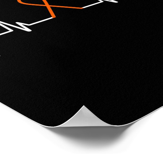 Leukemie Bewustheid Bloedkanker Oranje Lint Poster (Hoek)