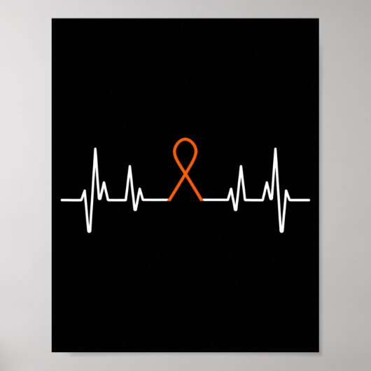 Leukemie Bewustheid Bloedkanker Oranje Lint Poster (Voorkant)