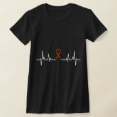 Leukemie Bewustheid Bloedkanker Oranje Lint T-shirt (Laagn)