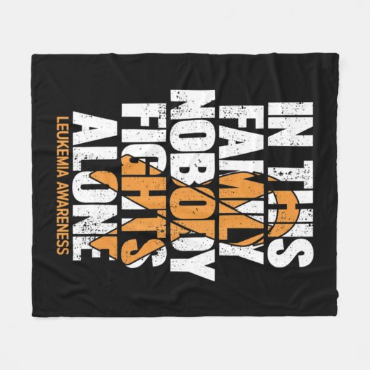 Leukemie Bewustheid Familie steunt Leukemie Awaren Fleece Deken (Voorkant (Horizontaal))