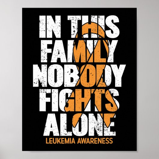 Leukemie Bewustheid Familie steunt Leukemie Awaren Poster (Voorkant)