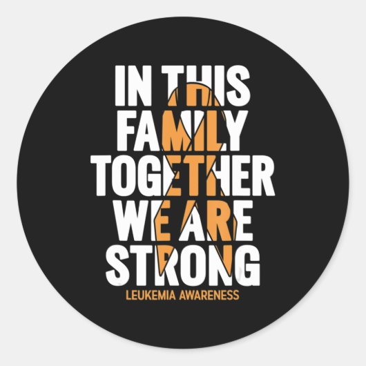 Leukemie Bewustheid Familie steunt Leukemie Awaren Ronde Sticker (Voorkant)